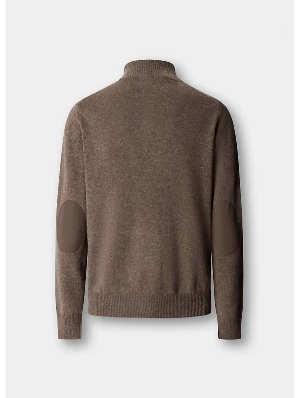 Hackett Men's Lambswool Quarter Zip Jumper - Putty Beige Image 3