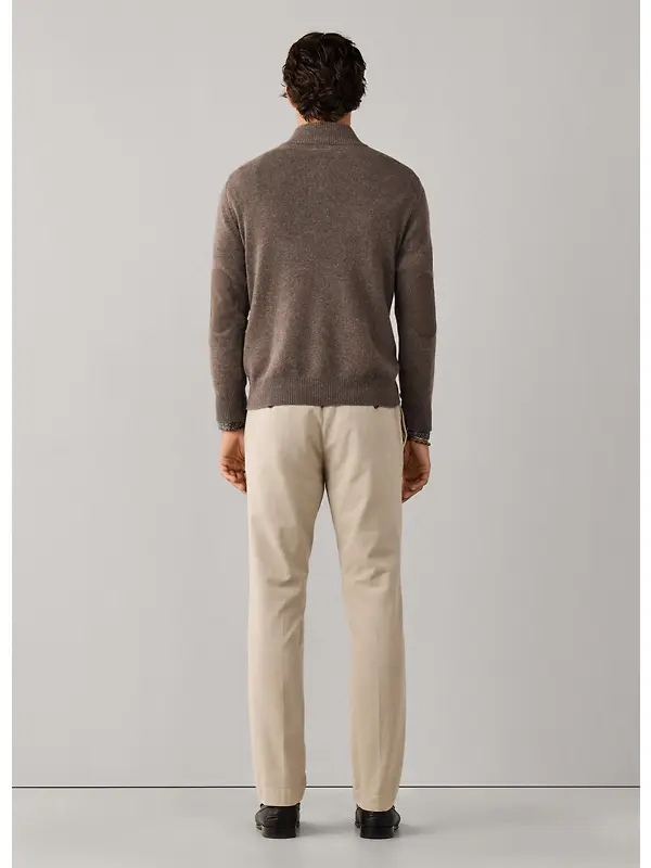 Hackett Men's Lambswool Quarter Zip Jumper - Putty Beige Image 8