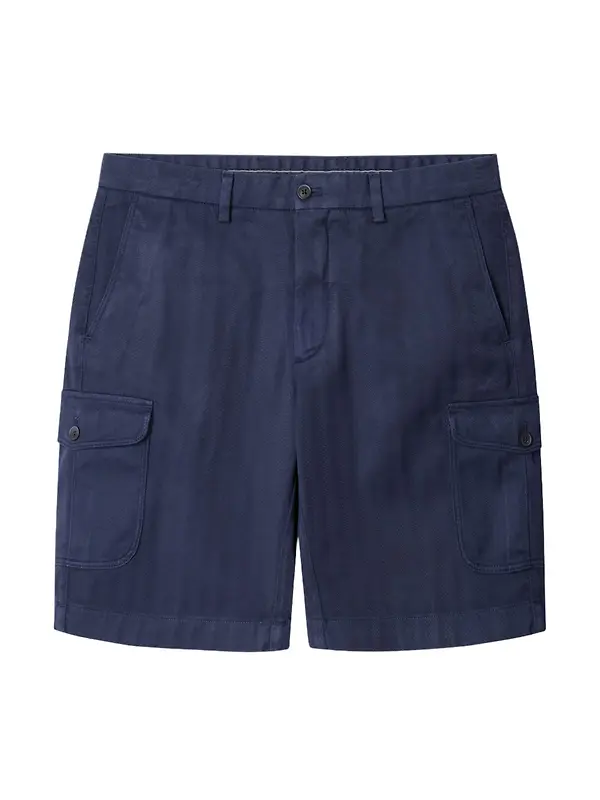 Hackett Men's Herringbone Cargo Shorts - Ink Blue Image 1