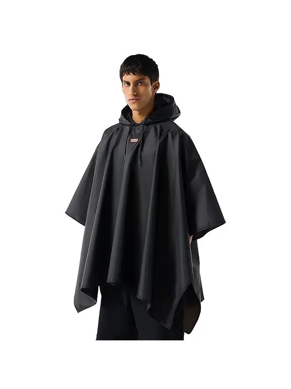 Hunter Unisex Packable Poncho - Black Image 1