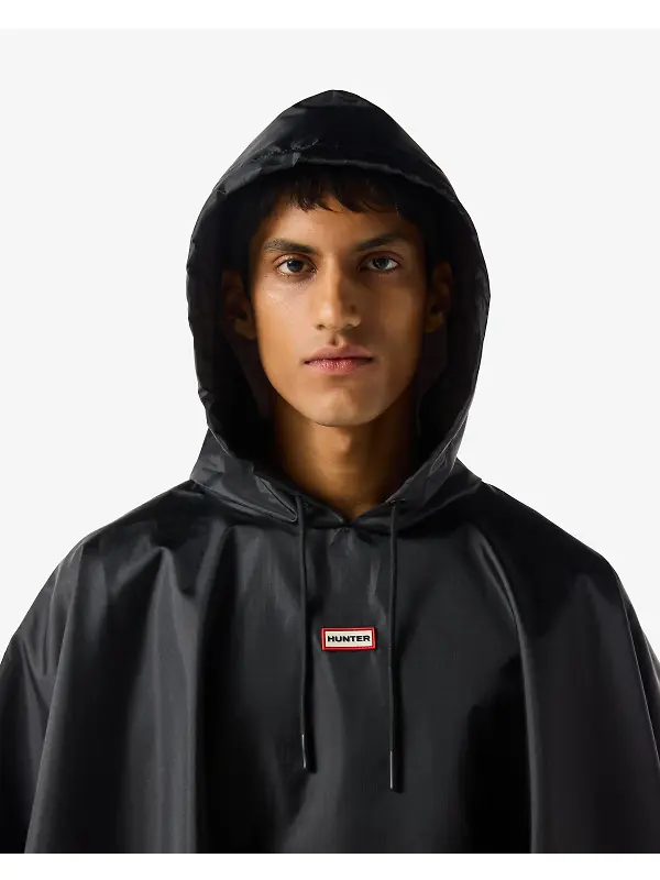 Hunter Unisex Packable Poncho - Black Image 7