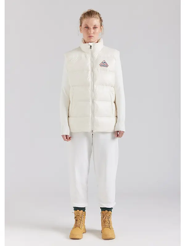 Pyrenex Unisex John Sleeveless Down Jacket - Chalk Image 4