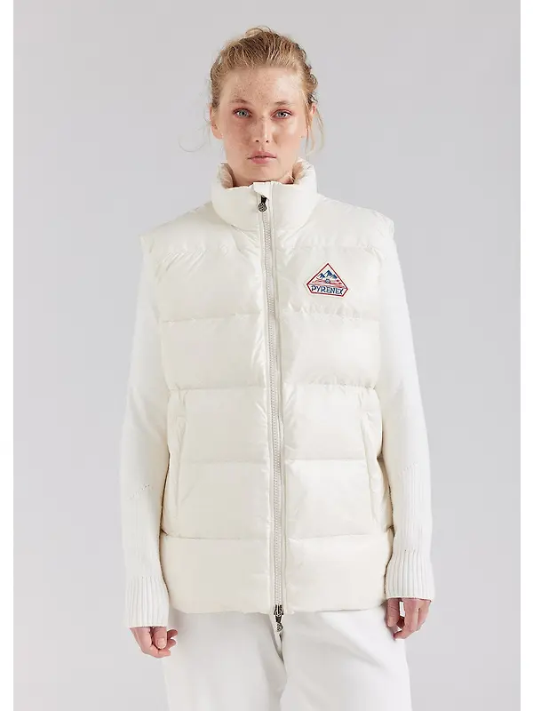 Pyrenex Unisex John Sleeveless Down Jacket - Chalk Image 2