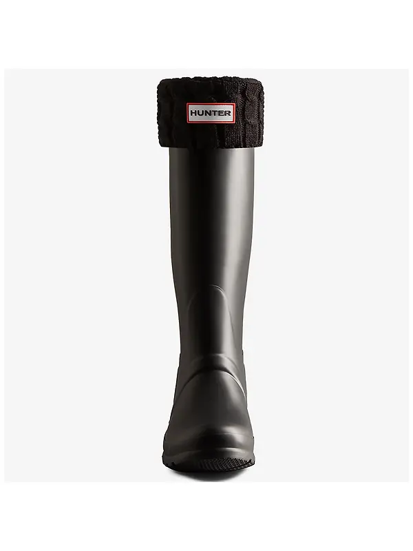 Hunter 6 Stitch Cable Tall Boot Socks - Black Image 2