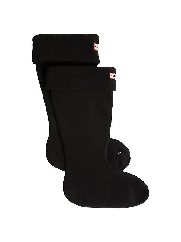 Hunter Recycled Downpour Fleece Tall Boot Socks - Black Image 1