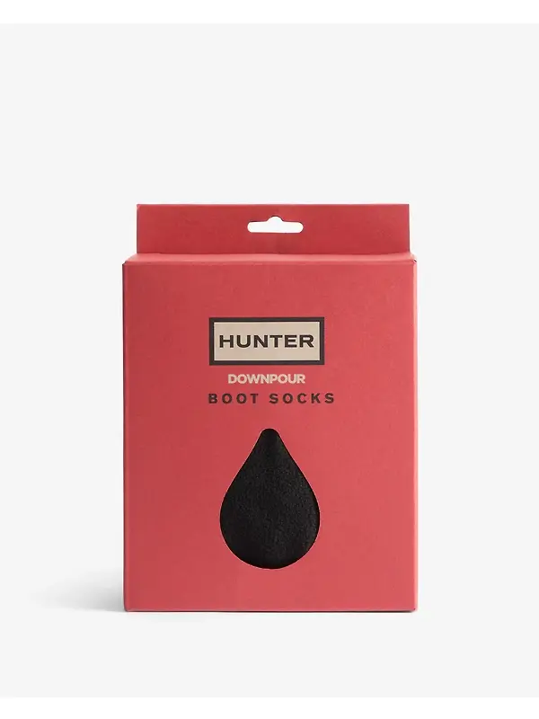 Hunter Recycled Downpour Fleece Tall Boot Socks - Black Image 3