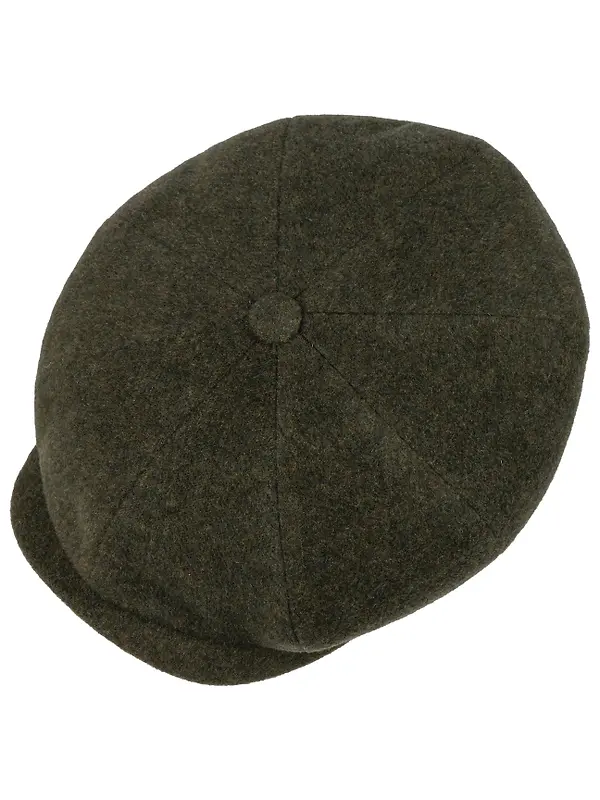 Stetson Hatteras Noir Wool/Cashmere Flat Cap - Olive/Moss Image 2
