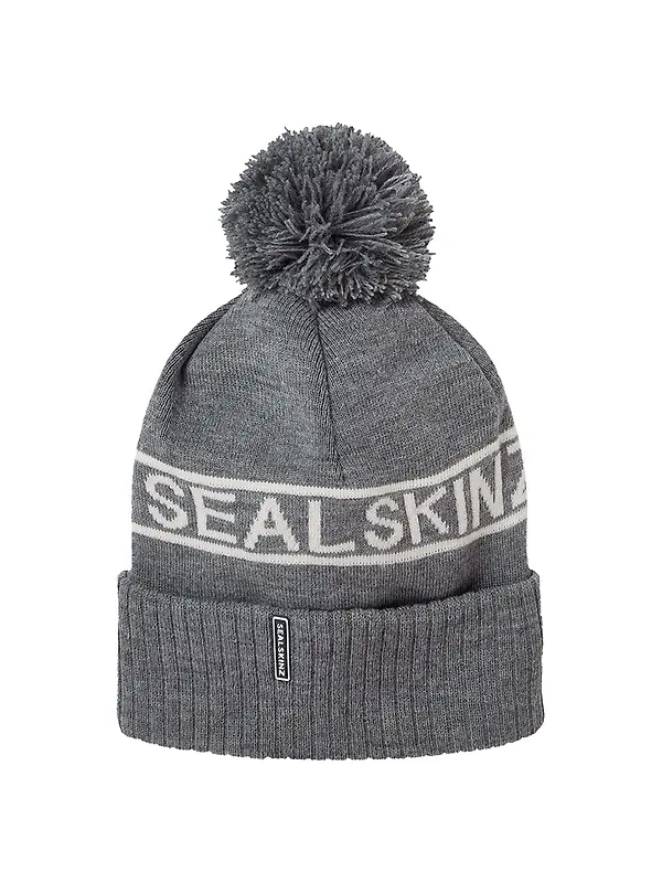 Sealskinz Heacham Waterproof Cold Weather Icon Bobble Hat - Dark Grey Image 1