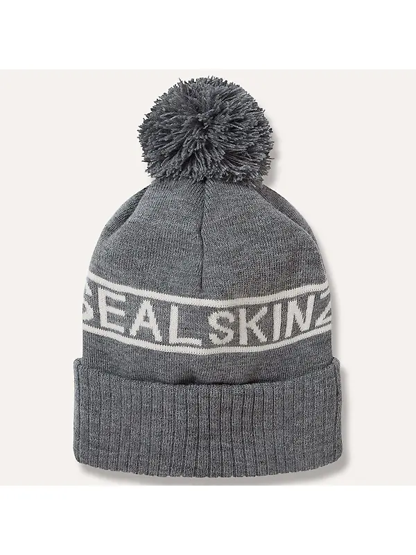 Sealskinz Heacham Waterproof Cold Weather Icon Bobble Hat - Dark Grey Image 2