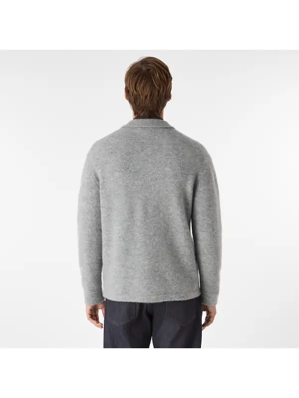 Oliver Sweeney Men's Heywood Alpaca Wool Blend Knitted Shirt - Grey Image 3
