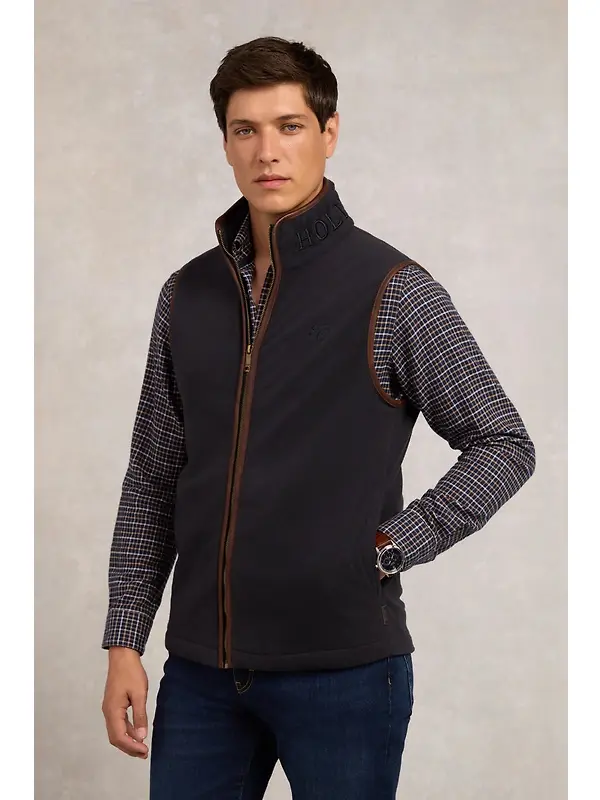Holland Cooper Men's Country Fleece Gilet - Ink Navy Image 2