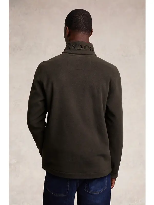 Holland Cooper Men's Country Fleece Quarter Zip - Khaki Image 6