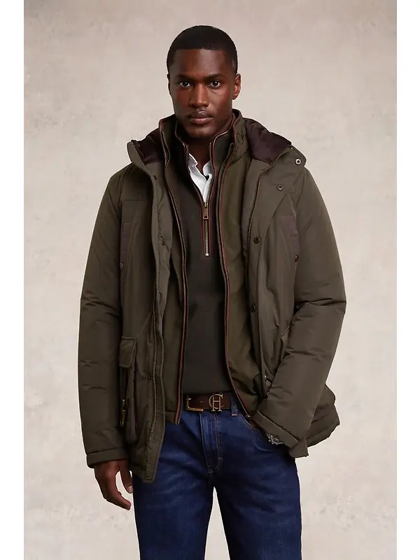 Holland Cooper Men's Country Fleece Quarter Zip - Khaki Image 9