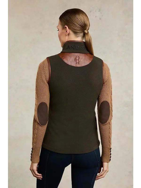Holland Cooper Women's Country Fleece Gilet - Khaki Image 7