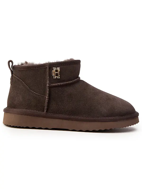 Holland Cooper Women's Ultra Mini Shearling Boots - Chocolate Image 1