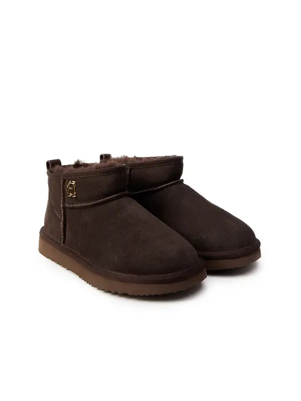 Holland Cooper Women's Ultra Mini Shearling Boots - Chocolate Image 3