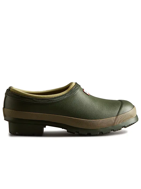 Hunter Women's Gardener Neoprene Lined Clogs - Dark Olive/Clay Image 1
