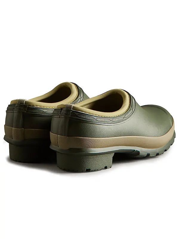Hunter Women's Gardener Neoprene Lined Clogs - Dark Olive/Clay Image 3