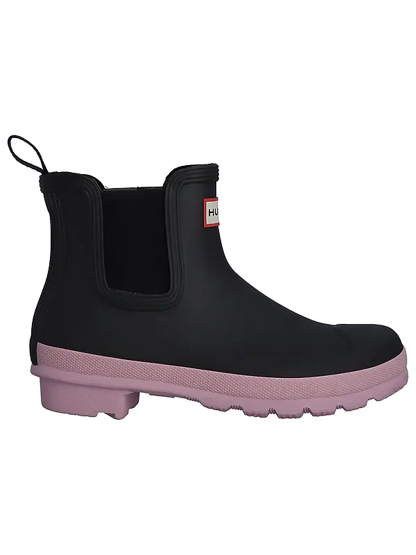 Hunter Women's Original Chelsea Boots - Black/Pink/Nectar Image 1