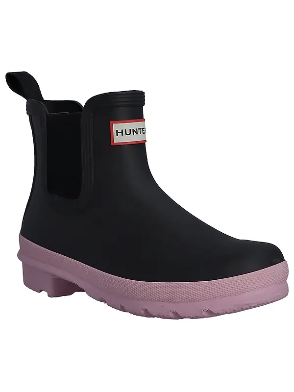 Hunter Women's Original Chelsea Boots - Black/Pink/Nectar Image 2