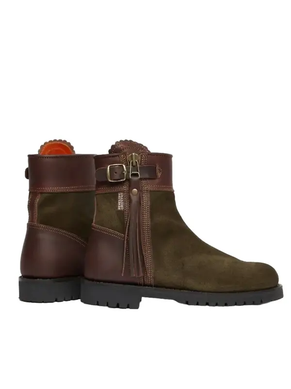 Penelope Chilvers Women's Inclement Cropped Tassel Boots - Seaweed/Conker Image 3