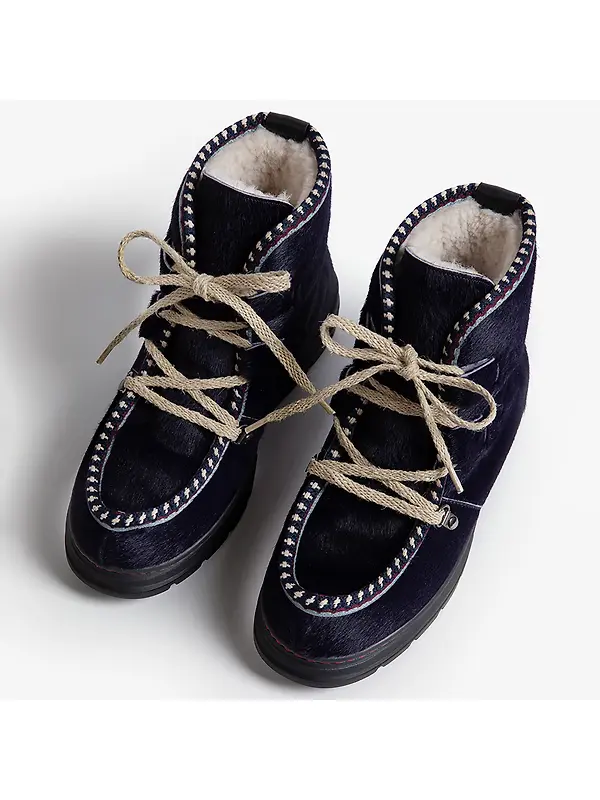 Penelope Chilvers Women's Incredible Pony Shearling-Lined Boots - Ink Image 4