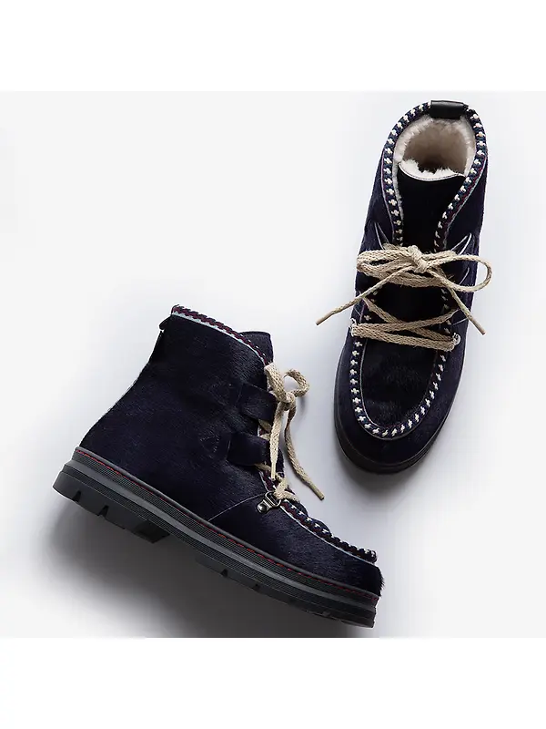 Penelope Chilvers Women's Incredible Pony Shearling-Lined Boots - Ink Image 5