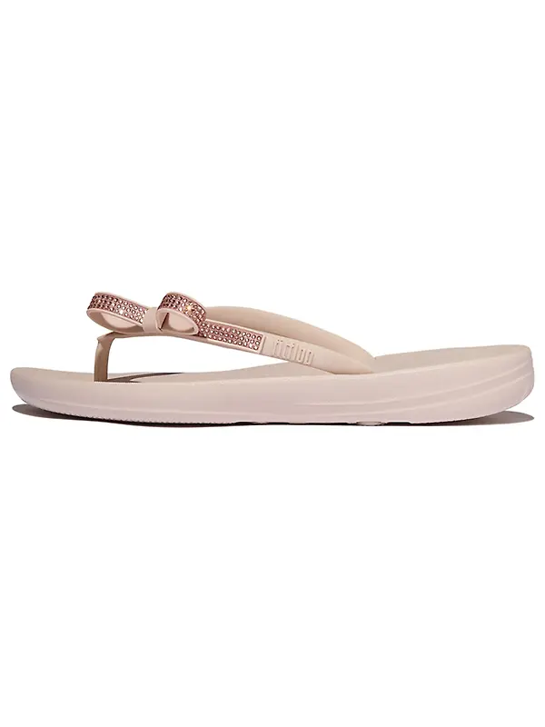 FitFlop Women's iQUSHION Glitz-Bow Flip Flops - Nude Rose Image 11