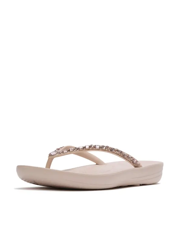 FitFlop Women's IQUSHION Ergonomic Multi-Crystal Flip-Flops - All Nude Rose Image 4