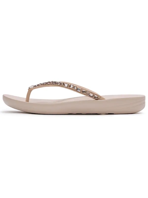 FitFlop Women's IQUSHION Ergonomic Multi-Crystal Flip-Flops - All Nude Rose Image 7
