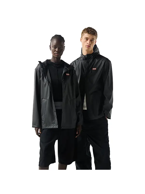 Hunter Unisex Downpour Izzy Pu Hooded Jacket - Black Image 1