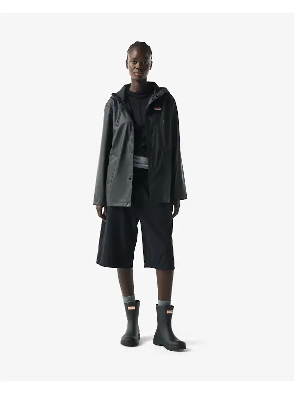 Hunter Unisex Downpour Izzy Pu Hooded Jacket - Black Image 4