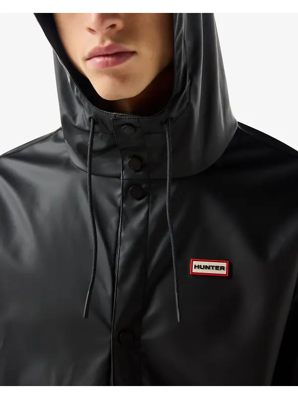 Hunter Unisex Downpour Izzy Pu Hooded Jacket - Black Image 8