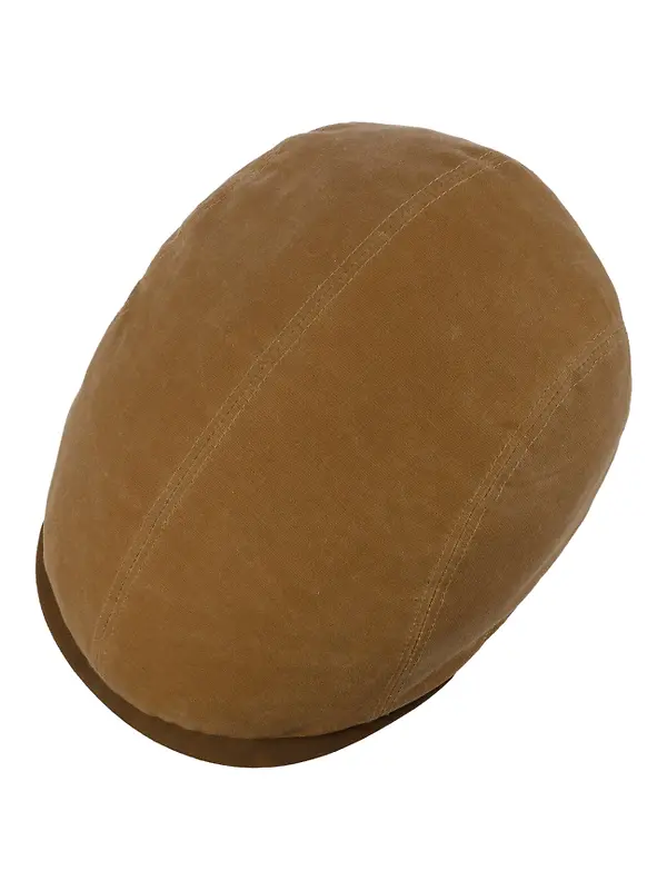Stetson Ivy Waxed Cotton Flat Cap Hat - Chestnut Brown Image 2