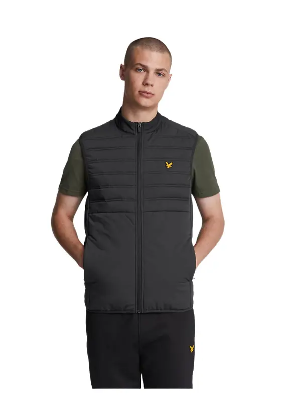 Product image of Lyle & Scott Men's Sports Hybrid Double Baffle Gilet - Jet Black
