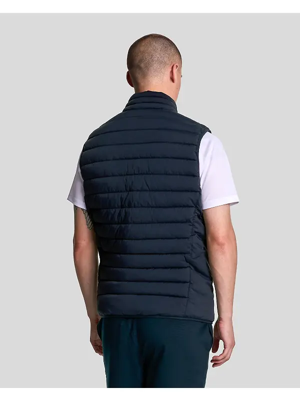 Lyle & Scott Men's Stretch Lightweight Quilted Gilet - Dark Navy Image 3