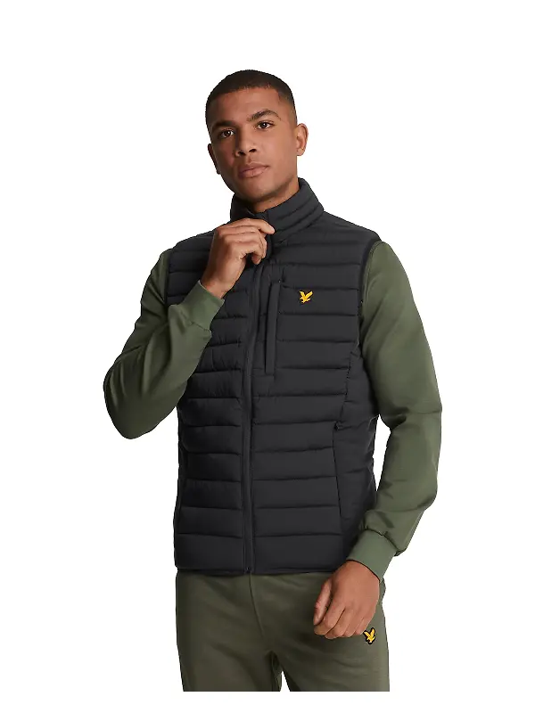 Lyle & Scott Men's Stretch Lightweight Quilted Gilet - Jet Black Image 2