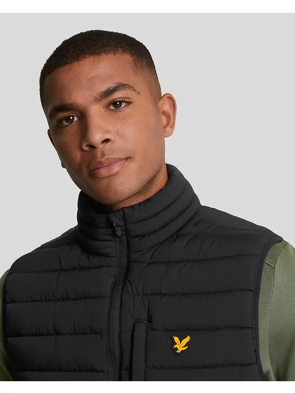 Lyle & Scott Men's Stretch Lightweight Quilted Gilet - Jet Black Image 5