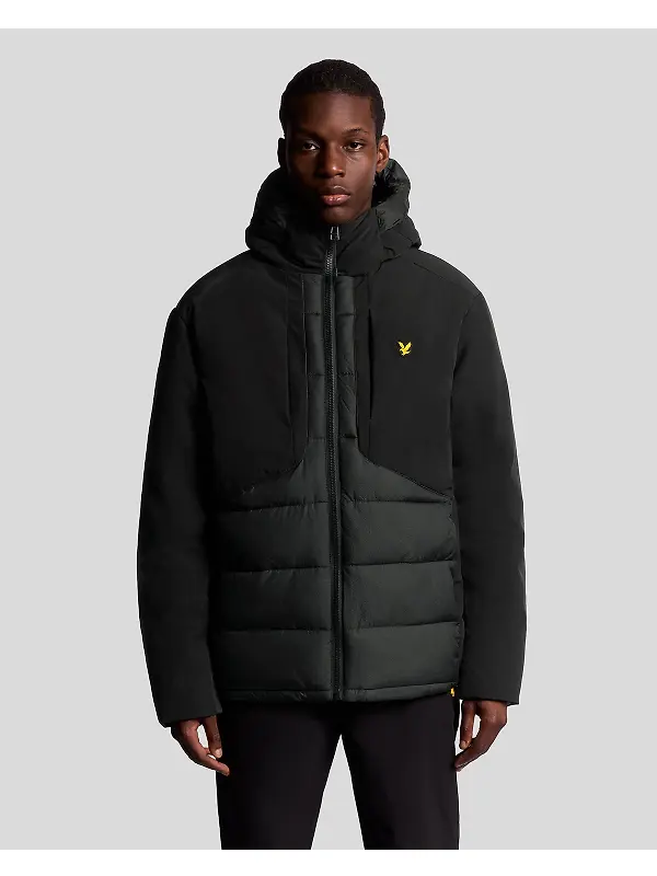 Lyle & Scott Men's Sports Hybrid Puffer Jacket - Jet Black Image 2