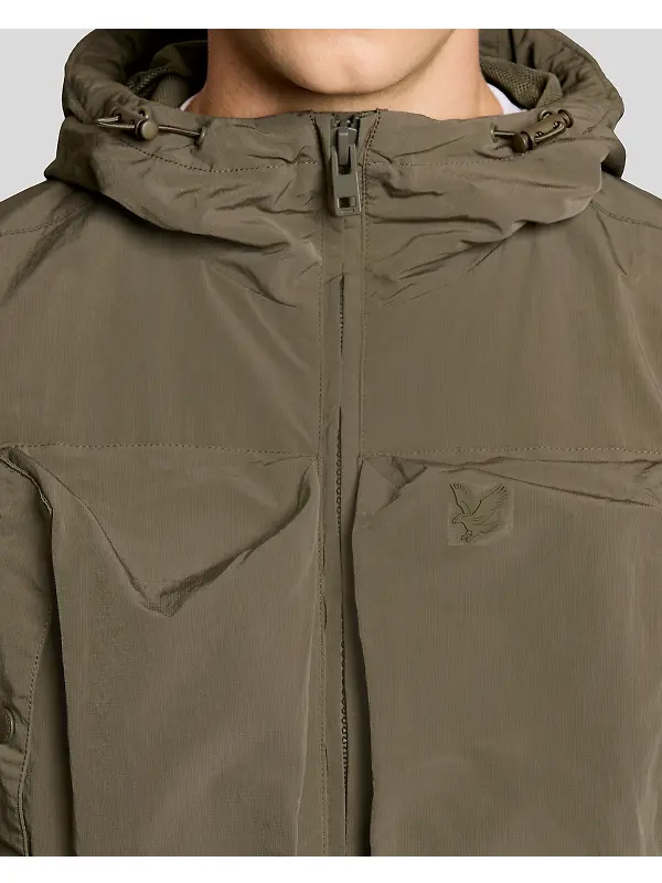 Lyle & Scott Men's Lightweight Ripstop Windcheater - Khaki Ash Image 4