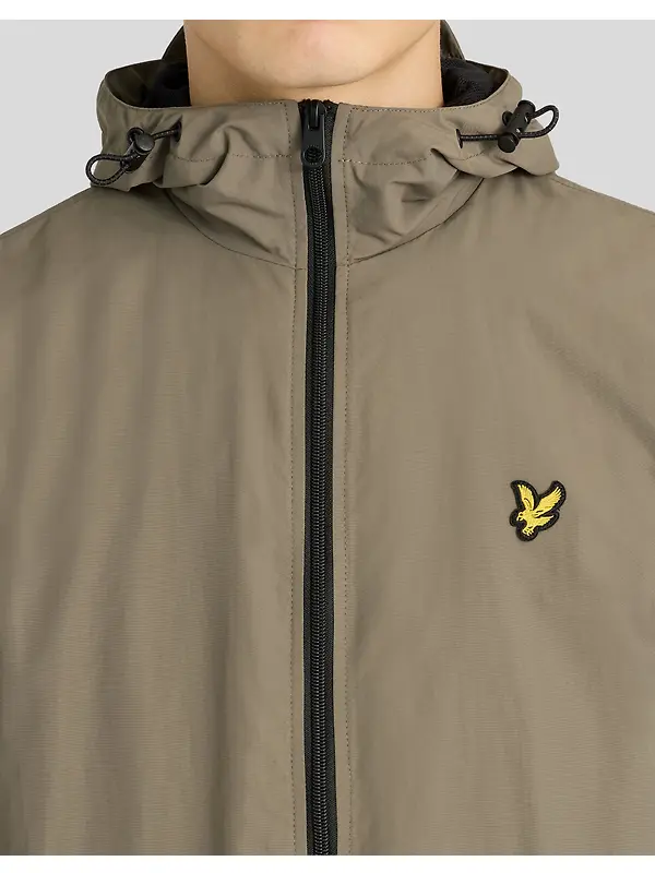 Lyle & Scott Men's Contrast Zip Through Hooded Jacket - Khaki Ash/Jet Black Image 4