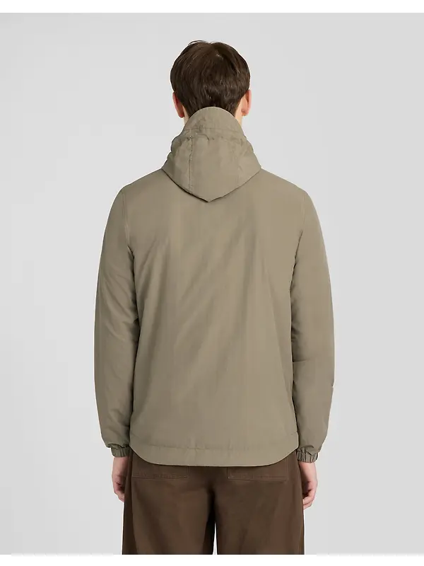 Lyle & Scott Men's Contrast Zip Through Hooded Jacket - Khaki Ash/Jet Black Image 5