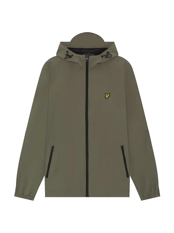 Lyle & Scott Men's Contrast Zip Through Hooded Jacket - Khaki Ash/Jet Black Image 1