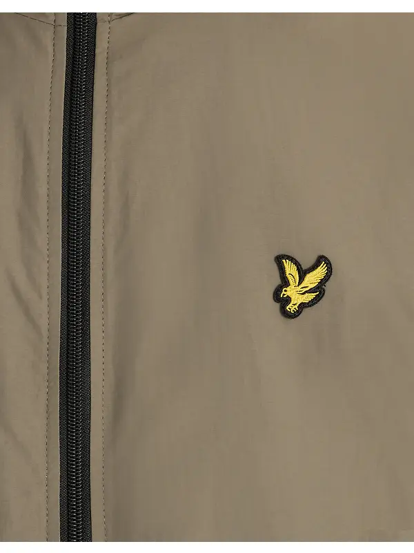 Lyle & Scott Men's Contrast Zip Through Hooded Jacket - Khaki Ash/Jet Black Image 6