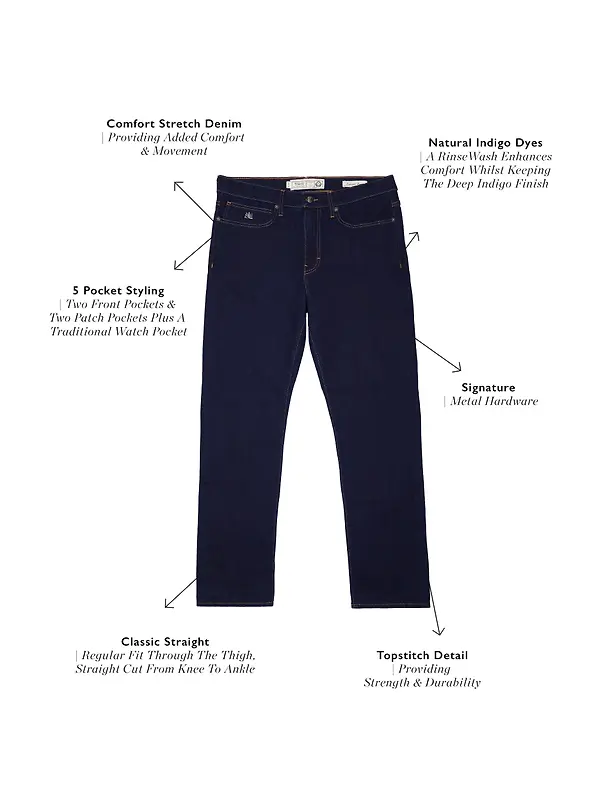 Holland Cooper Men's Classic Straight Jeans - Dark Indigo Image 6