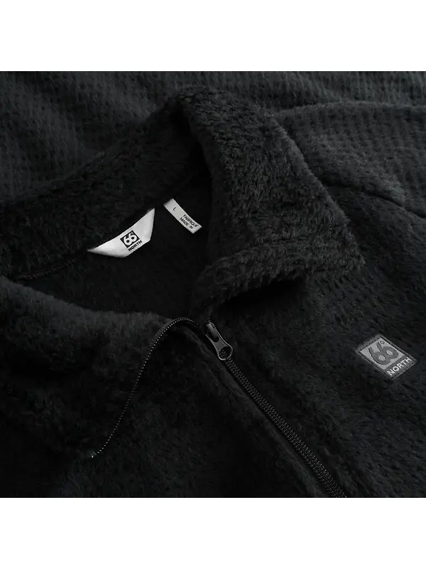 66°North Men's Hrannar Zipneck Fleece - Black Image 3