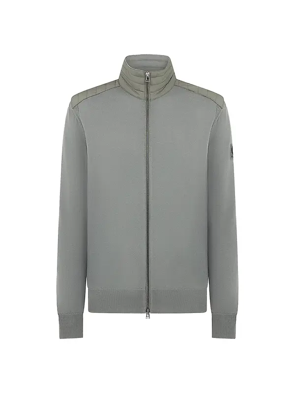 Belstaff Men's Merino Wool Kelby Zip Cardigan - Sage Green Image 1