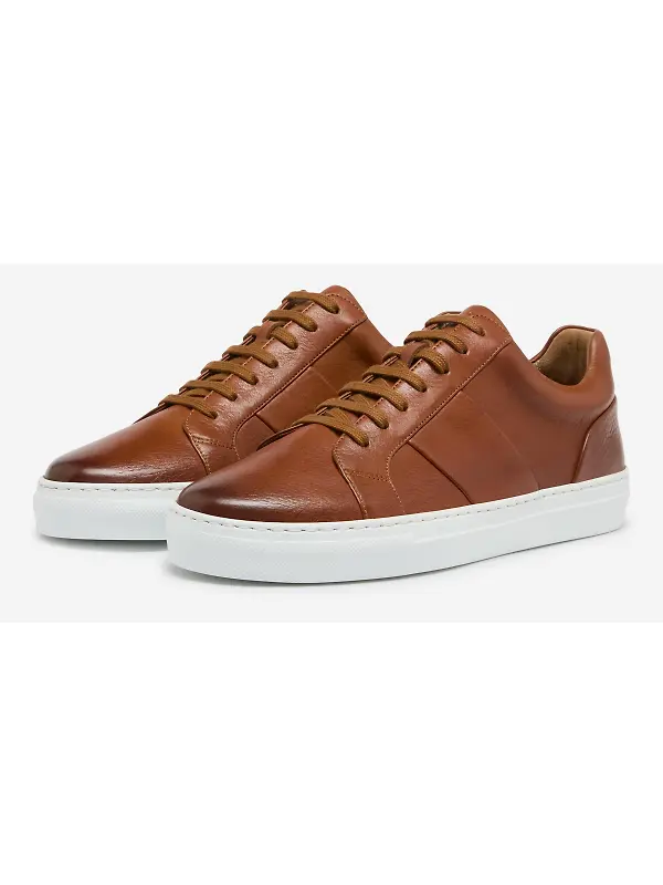 Oliver Sweeney Men's Kendal Milled Leather Trainers - Tan Image 2
