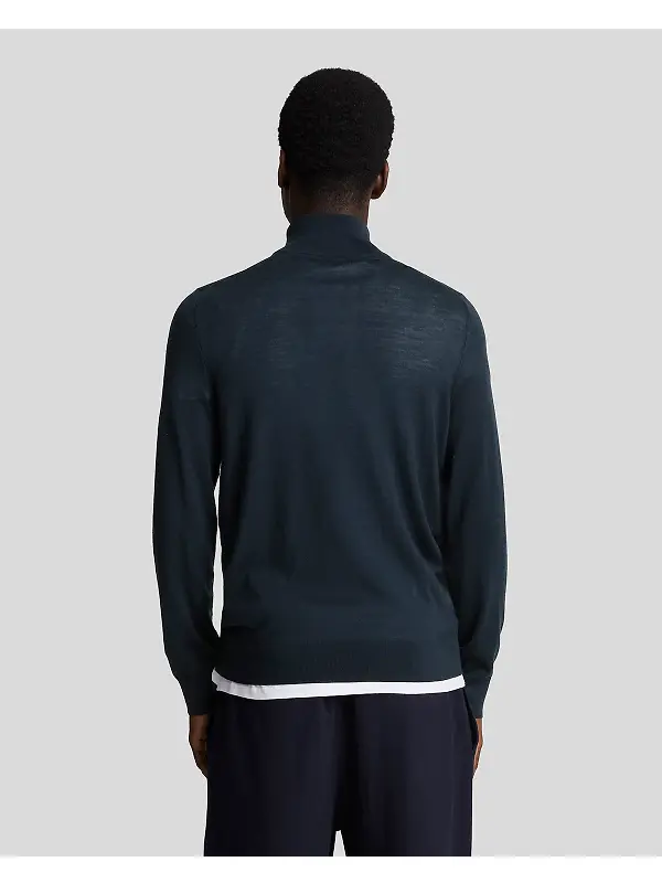 Lyle & Scott Men's Merino Wool 1/4 Zip Jumper - Dark Navy Image 4