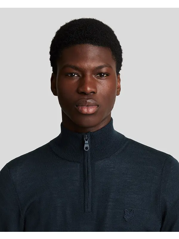 Lyle & Scott Men's Merino Wool 1/4 Zip Jumper - Dark Navy Image 5